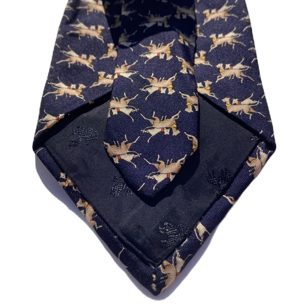 Brooks Basic Silk Tie Dogs pattern Made in the USA 60.5 x 3.5